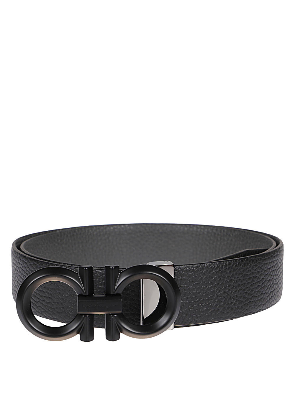 Ferragamo logo-plaque leather belt - Black