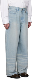 WOOYOUNGMI Blue Wide Washed Jeans