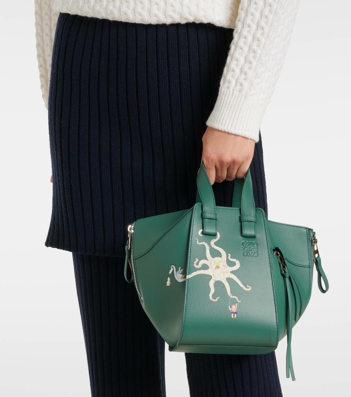 Loewe x Suna Fujita Hammock Compact printed leather tote bag Loewe