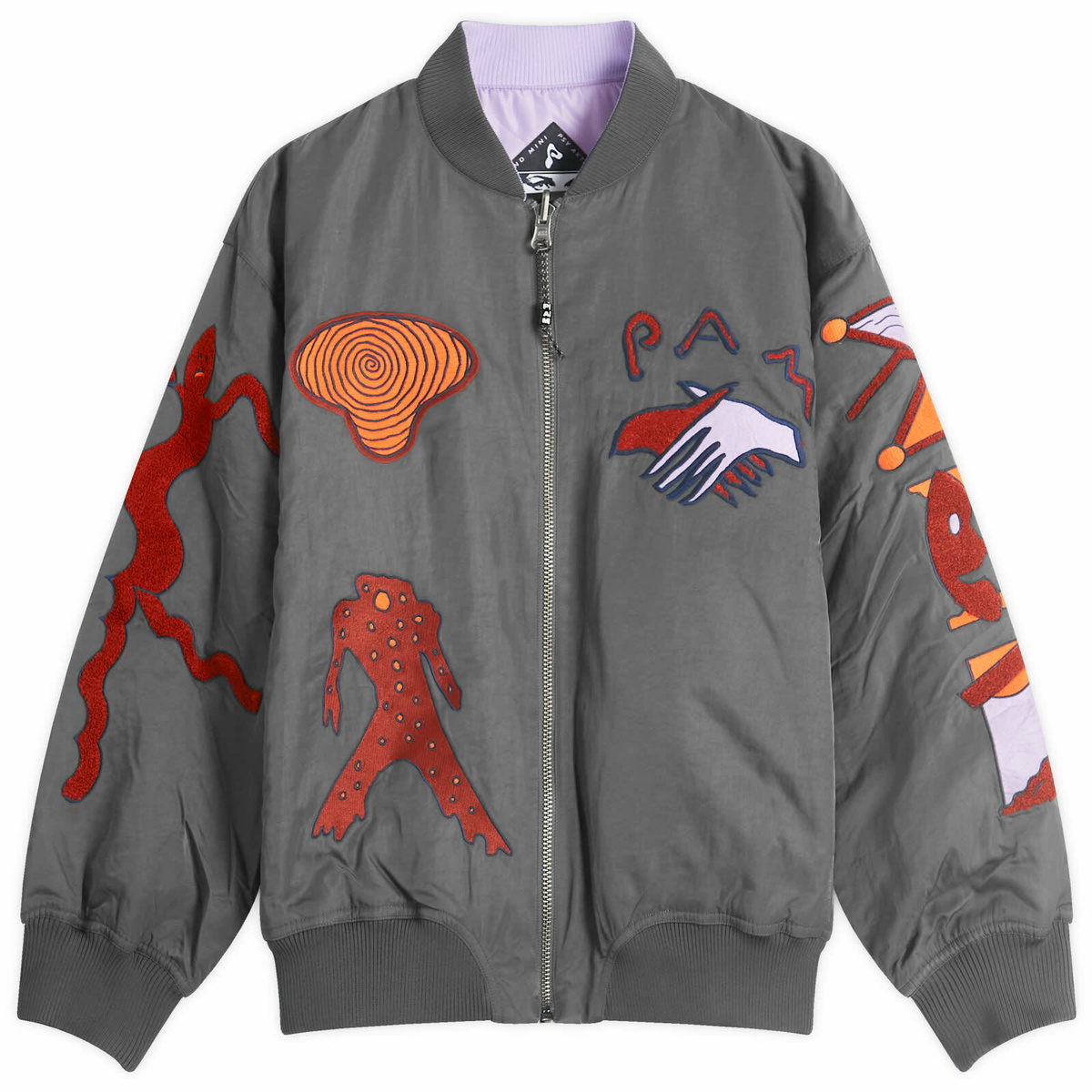P.A.M. Men's Marking Reversible Bomber Jacket in Charcoal