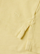TOM FORD - Garment-Dyed Cotton-Piqué Polo Shirt - Yellow