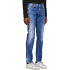Dsquared2 Blue Faded Wash Slim Jeans