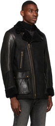 Belstaff Black Shearling Dennison Coat