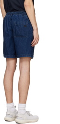 BOSS Blue Elasticized Waistband Denim Shorts
