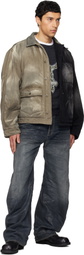 We11done Black & Beige 'Half and Half' Work Jacket