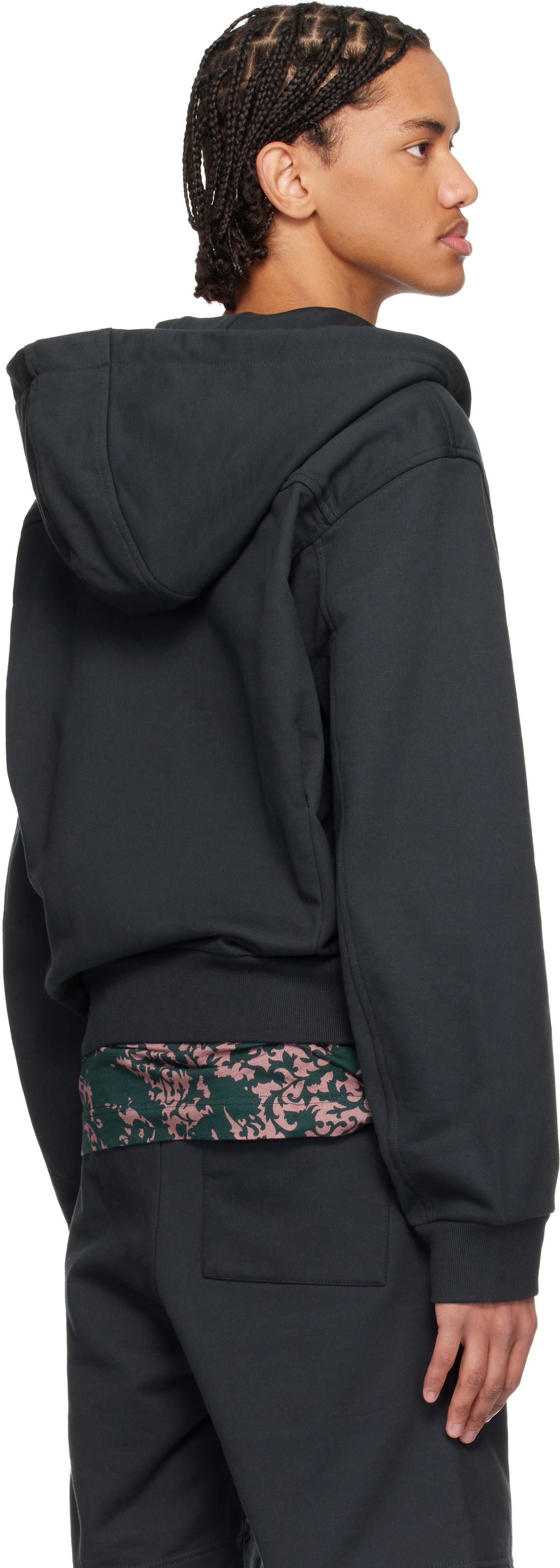 Dries Van Noten Black Loose Zipped Hoodie
