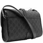 Gucci Men's GG Jacquard Buckle Messenger Bag in Black