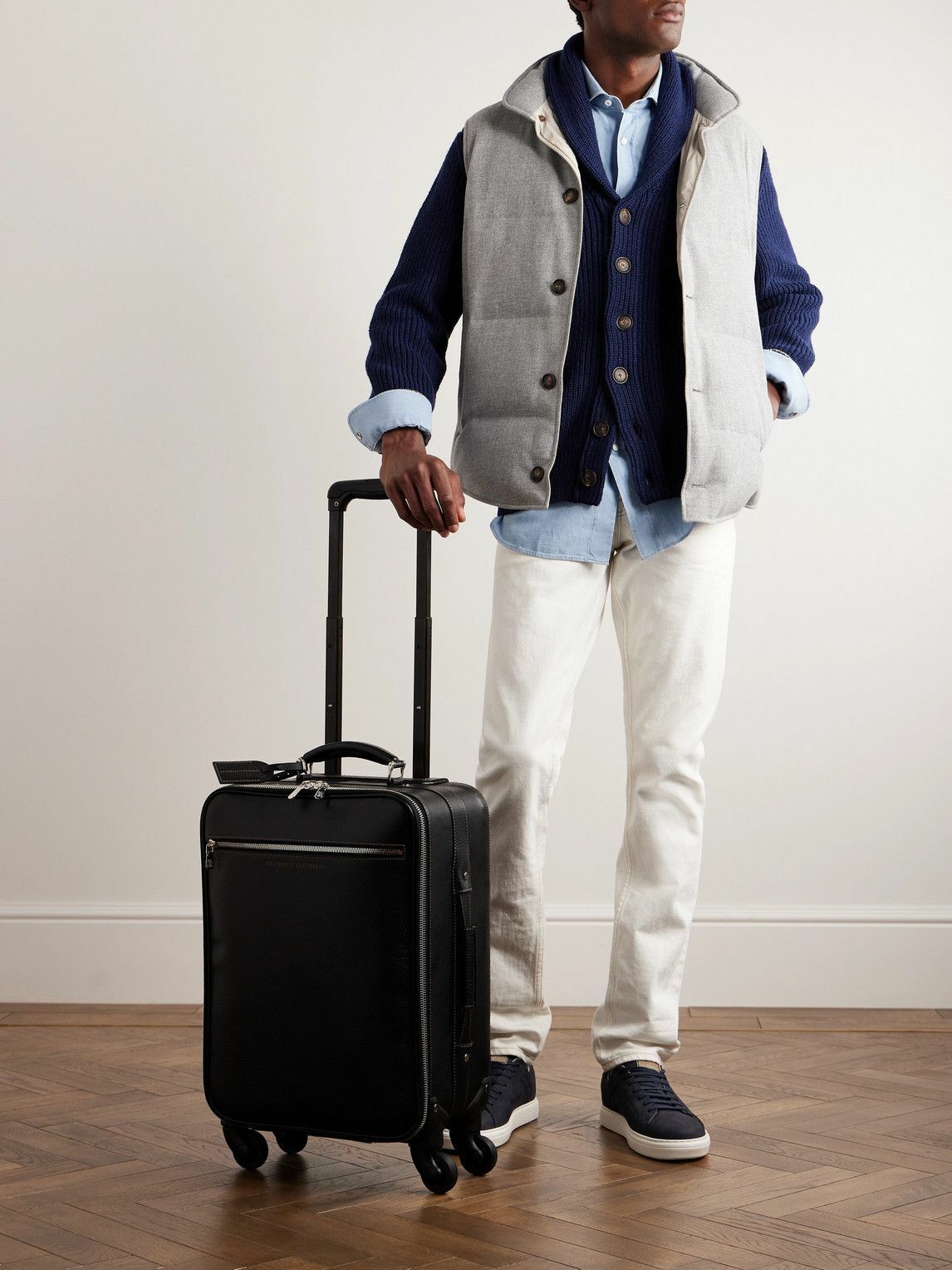 Brunello Cucinelli - Full-Grain Leather Suitcase Brunello Cucinelli