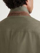 Kiton - Suede-Trimmed Linen Field Jacket - Green