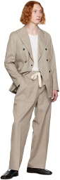RAINMAKER KYOTO Taupe Double-Breasted Blazer