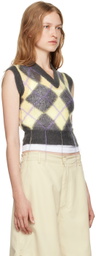Marni Gray & Yellow Argyle Vest