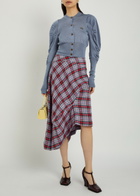 Vivienne Westwood Eli Cropped Wool and Silk-blend Cardigan Light Blue