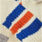 RoToTo Coarse Ribbed Old School Crew Sock in Blue/Orange