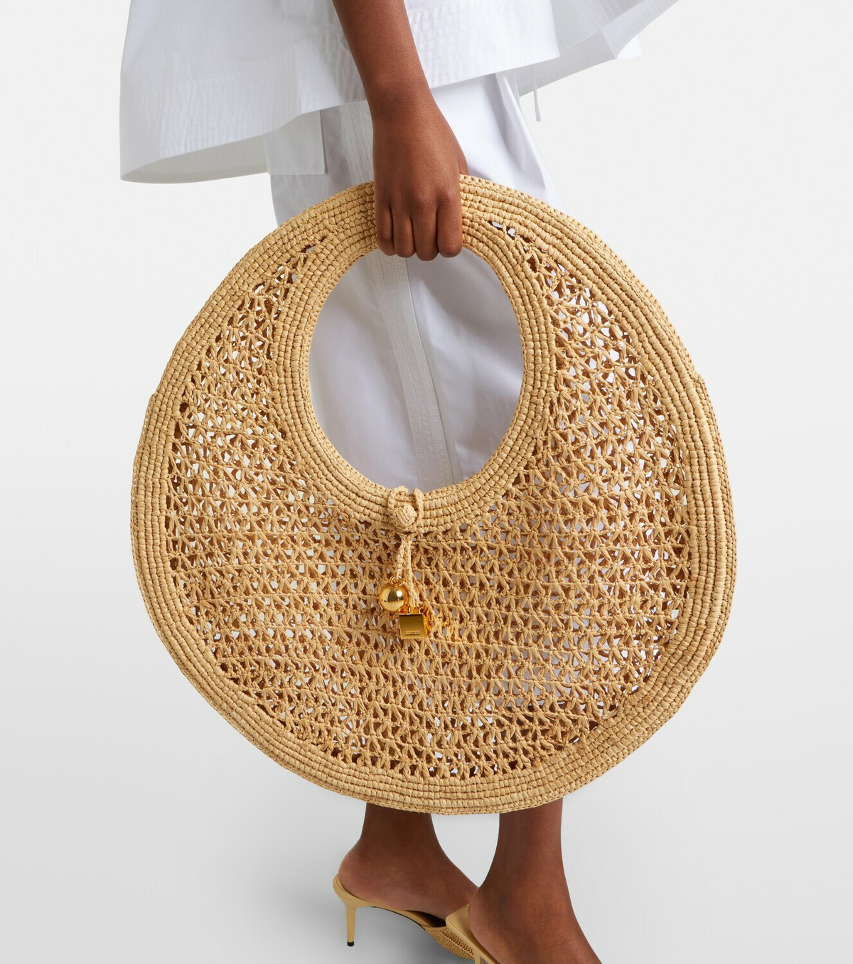 Jacquemus Spiaggia raffia top-handle bag