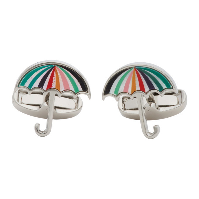 Photo: Paul Smith Silver and Multicolor Umbrella Cufflinks