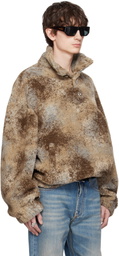 McQueen Brown Oversized Forrest Fleece Sweater