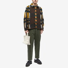 YMC Men's Labour Check Chore Jacket in Brown Multi