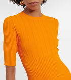 Frame - Ribbed-knit midi dress
