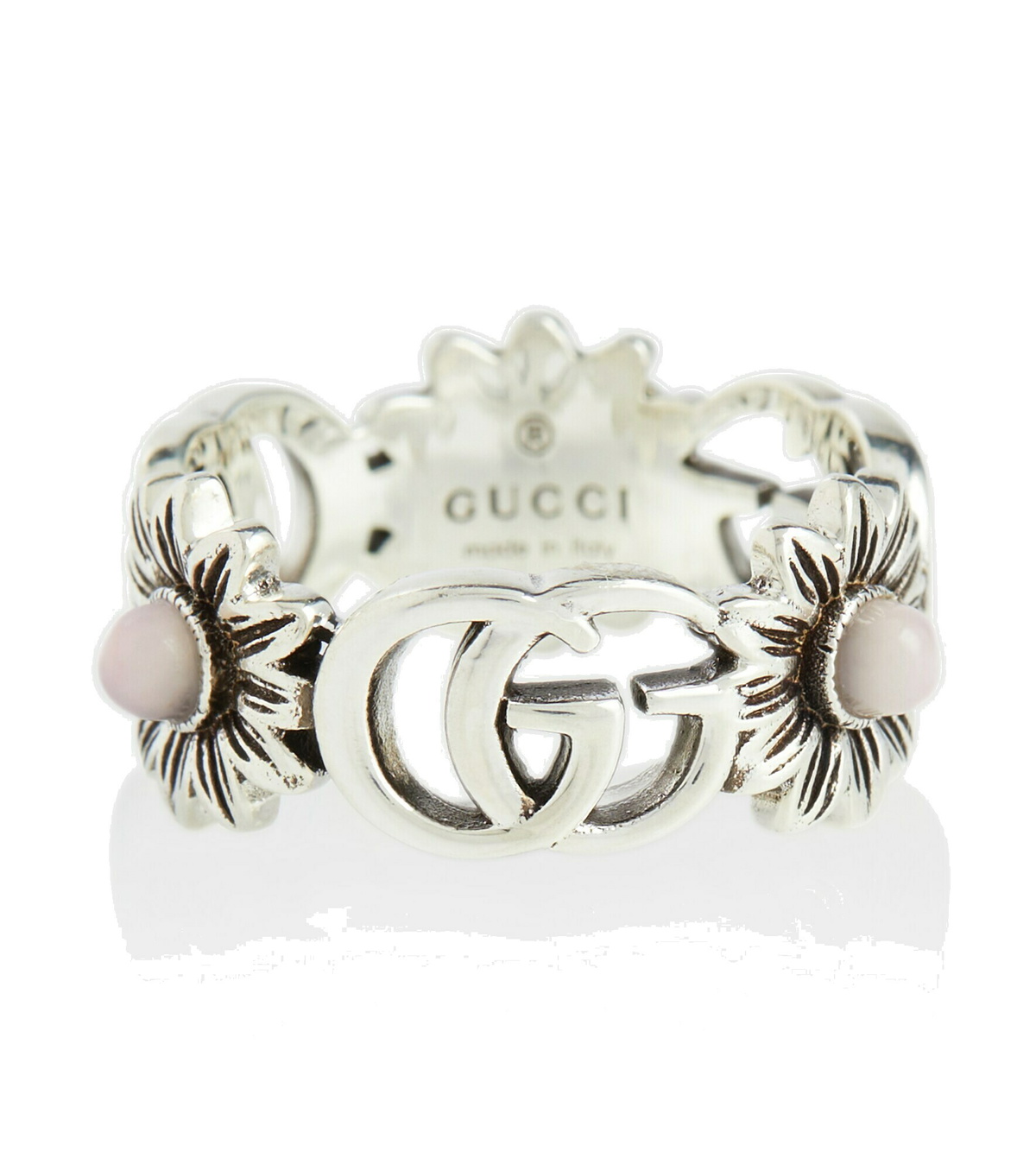 Gucci - GG Marmont sterling silver ring with pearls Gucci