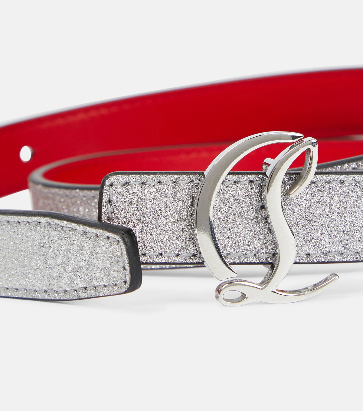 Christian Louboutin - Glitter logo leather belt Christian 