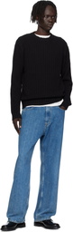 Hugo Black Embroidered-Logo Sweater