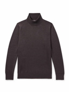 Caruso - Wool, Silk and Cashmere-Blend Rollneck Sweater - Brown