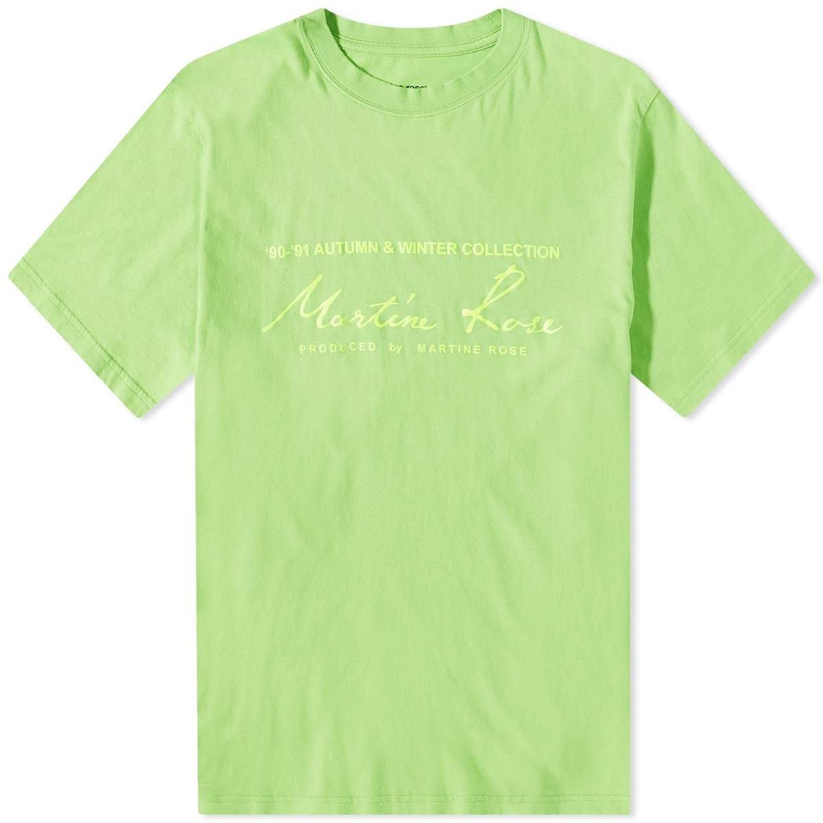 Martine Rose Men's Classic T-Shirt in Fluro Green Martine Rose