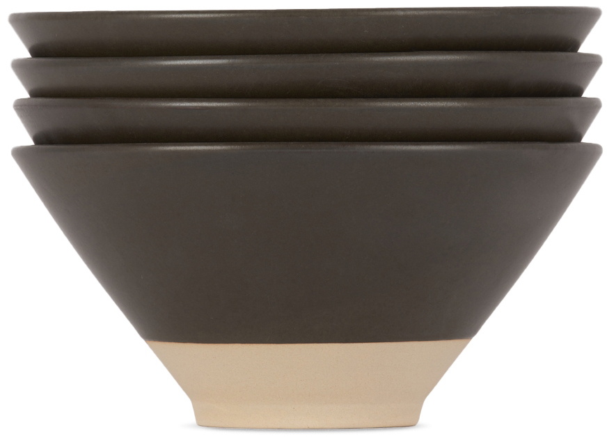 Lineage Ceramics Black Ramen Bowl, 4 pcs