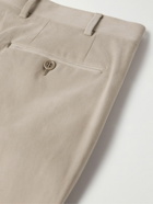 Canali - Slim-Fit Brushed Cotton-Blend Twill Suit Trousers - Neutrals