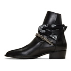 Amiri Black Bandana Buckle Boots