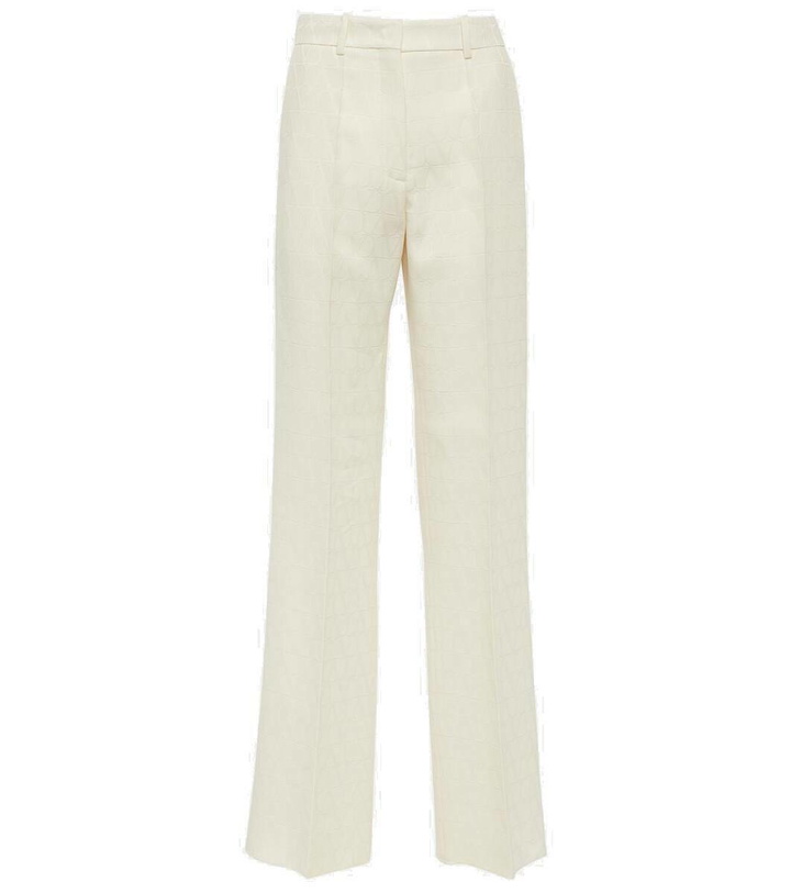 Photo: Valentino High-rise wool and silk wide-leg pants