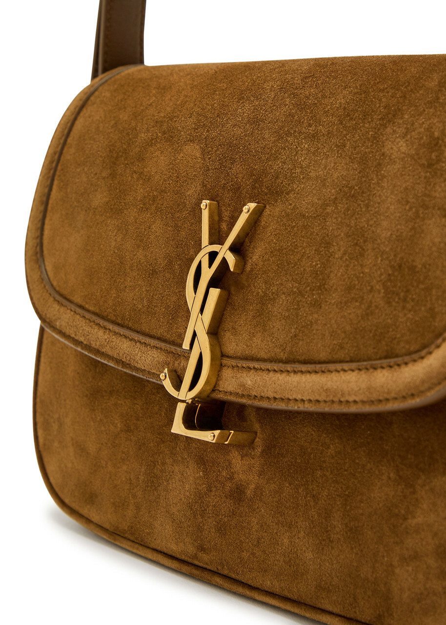 Saint Laurent Solferino Suede Shoulder bag - Brown - One Size