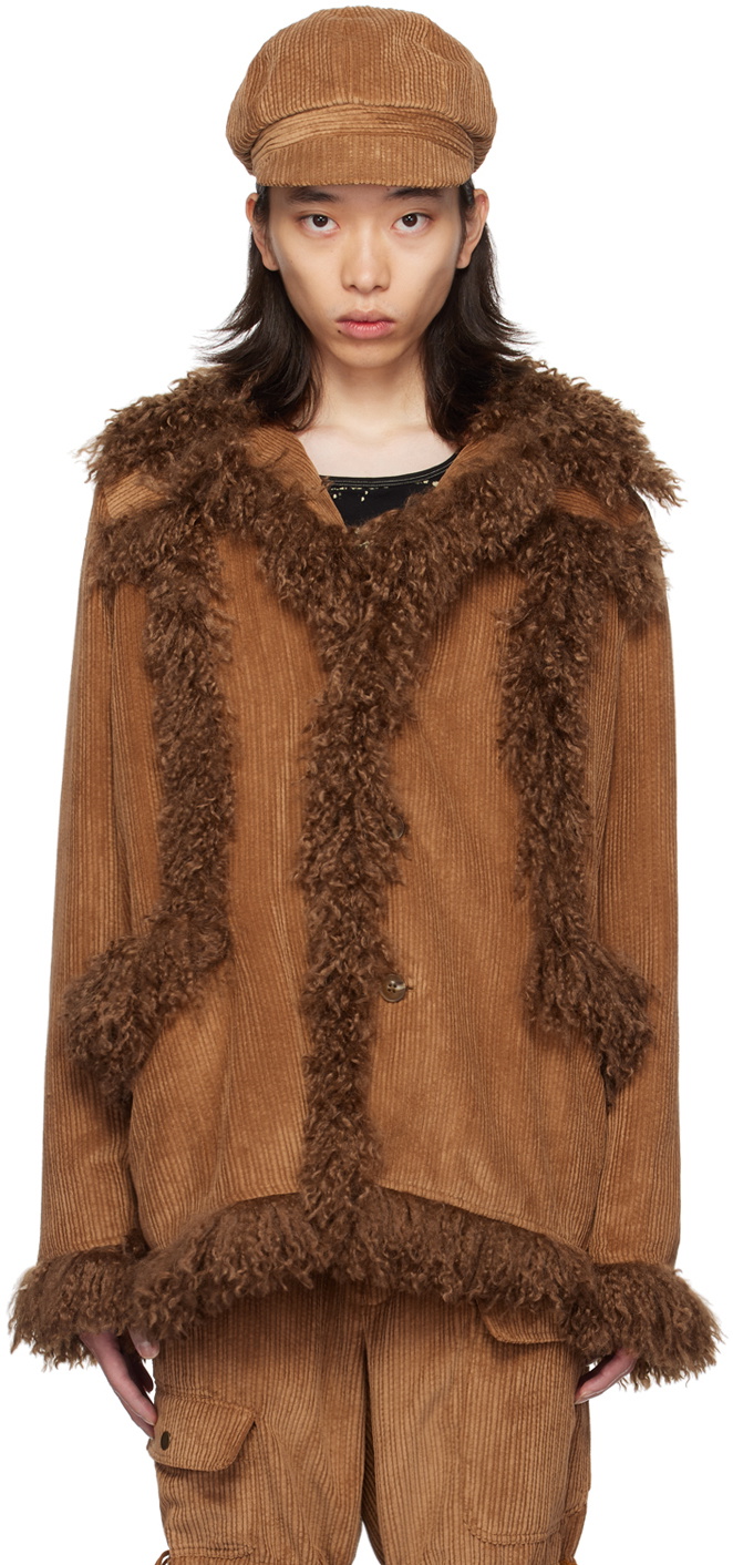 Anna Sui SSENSE Exclusive Brown Faux-Fur Coat