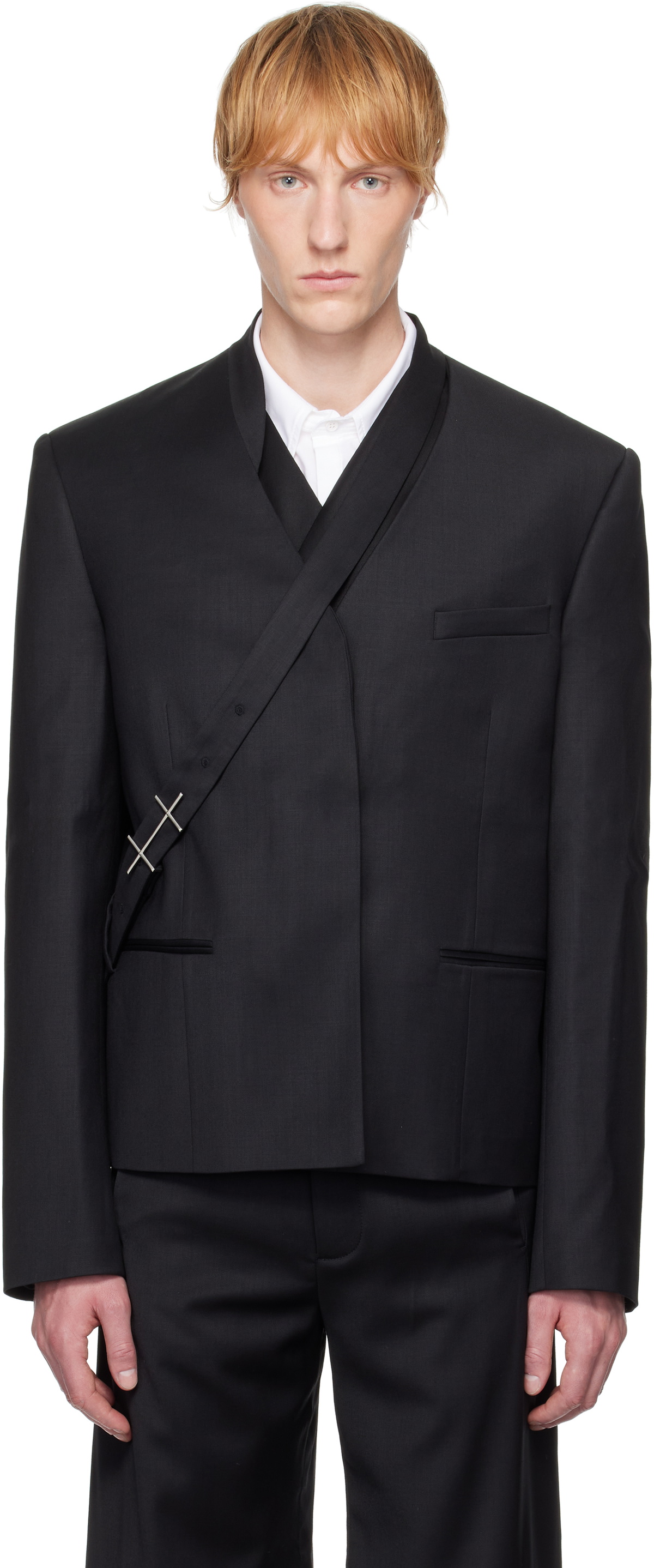 HELIOT EMIL Embryonic ジャケット ブラック HELIOT EMIL Black Embryonic Techniacal Jacket Heliot Emil