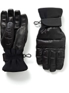Moncler Grenoble - Logo-Appliquéd Leather-Trimmed Quilted Down Ski Gloves - Black