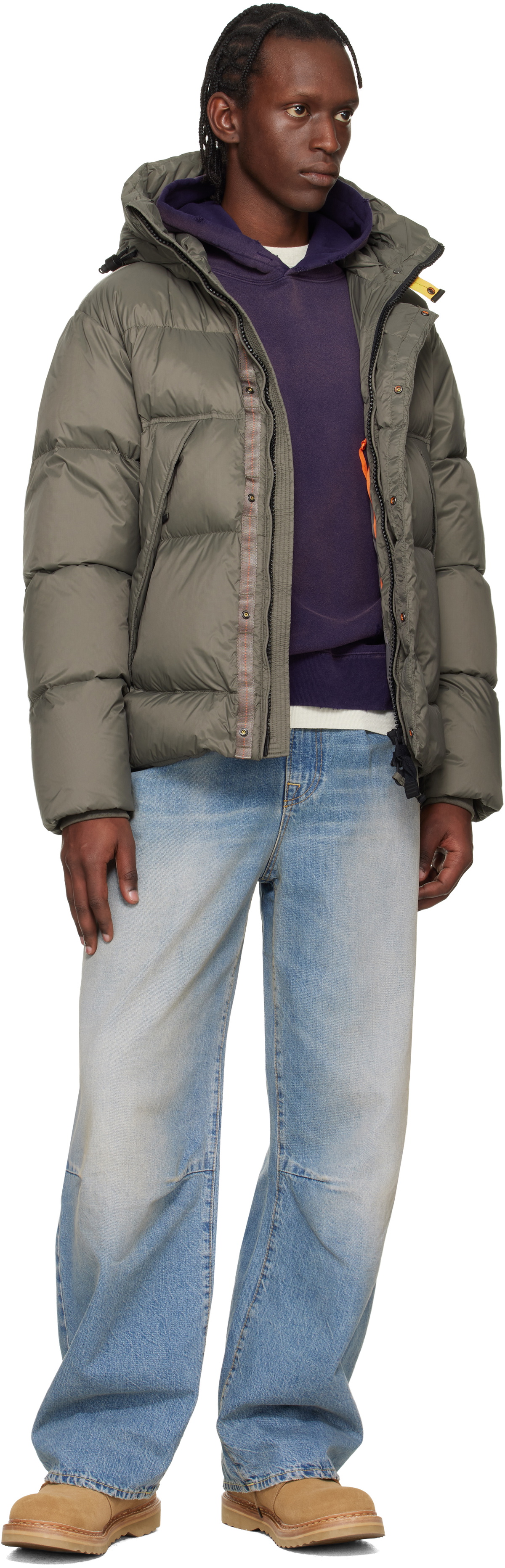 Parajumpers Gray Cloud Hooded Down Jacket