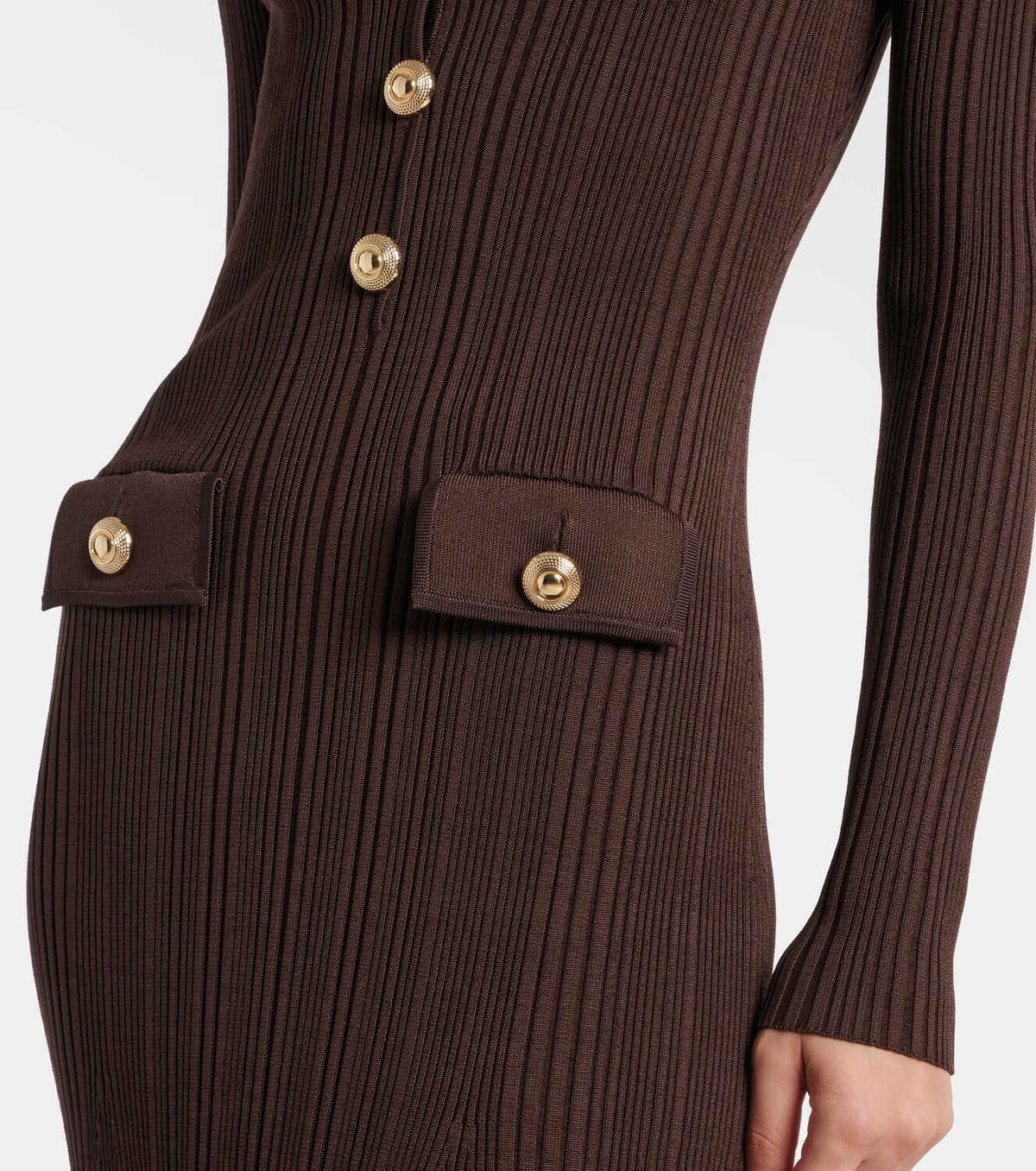 Self-Portrait Ribbed-knit midi dress Self-Portrait
