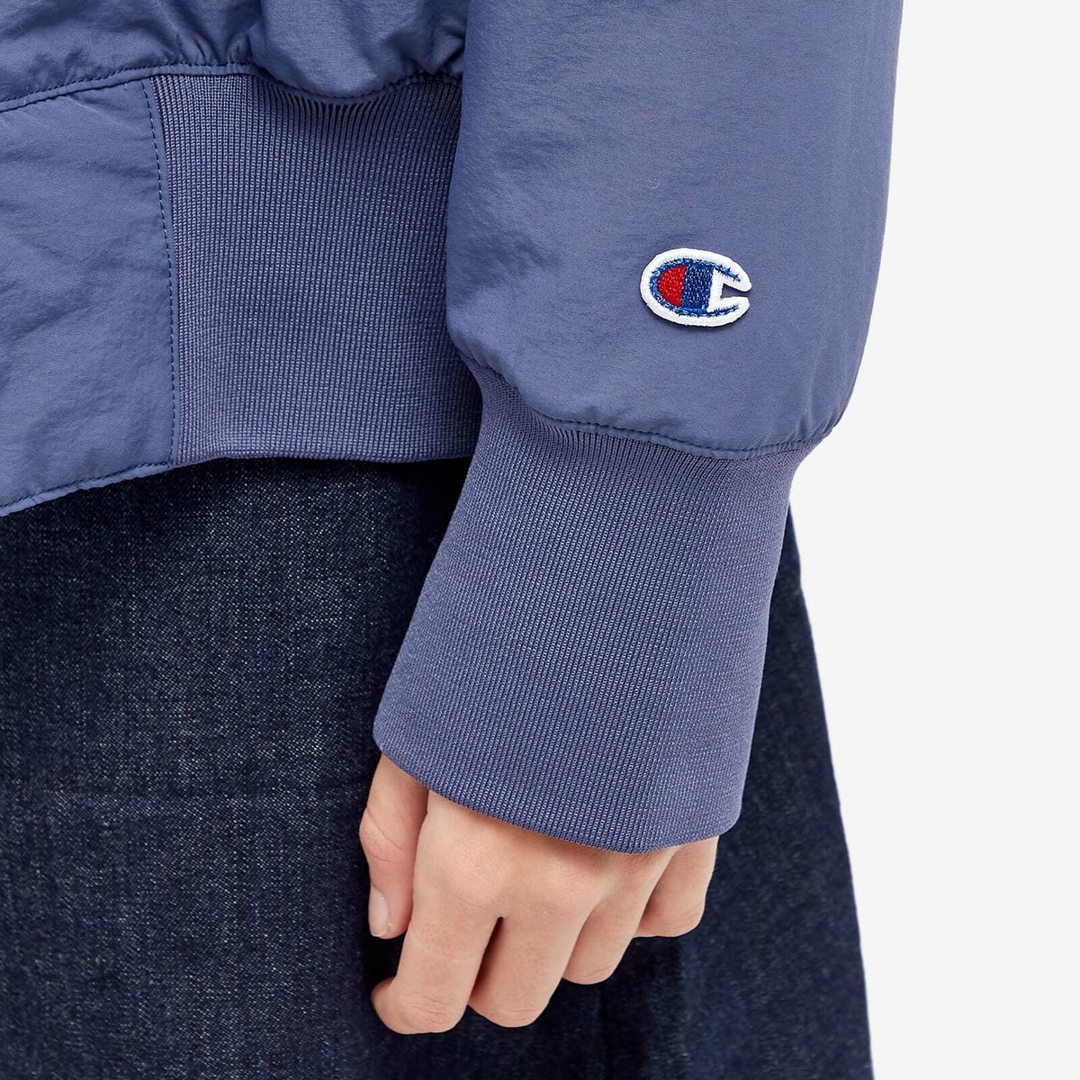 Champion Women's x Beams Boy Hooded Jacket in Blue