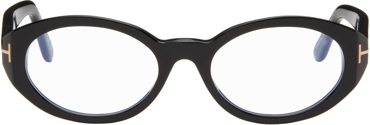 TOM FORD Black Oval Blue Block Glasses