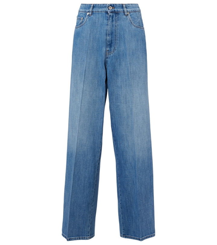 Photo: Miu Miu Logo mid-rise wide-leg jeans