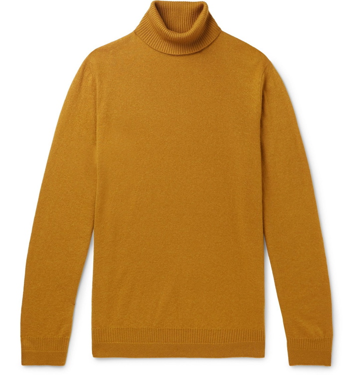 Photo: Loro Piana - Cashmere and Silk-Blend Rollneck Sweater - Yellow