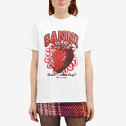 GANNI Women's Strawberry Relaxed T-Shirt in White