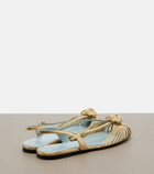 Valentino Garavani Cœur Royal metallic leather slingback flats