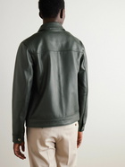 Mr P. - Full-Grain Leather Coach Jacket - Green