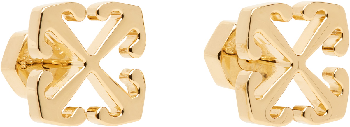 Off-White Gold Mini Arrow Earrings
