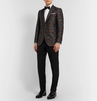 Favourbrook - Brown Slim-Fit Faille-Trimmed Cotton-Velvet Tuxedo Jacket - Blue