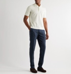 Lardini - Slim-Fit Textured-Cotton Polo Shirt - Neutrals