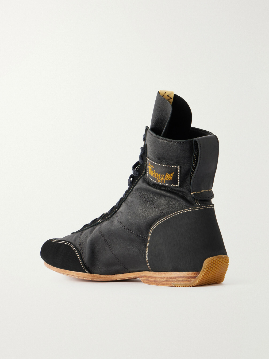 Visvim - Mc Driver Suede-Trimmed Leather Lace-Up Boots - Black