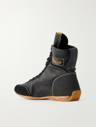 Visvim - Mc Driver Suede-Trimmed Leather Lace-Up Boots - Black