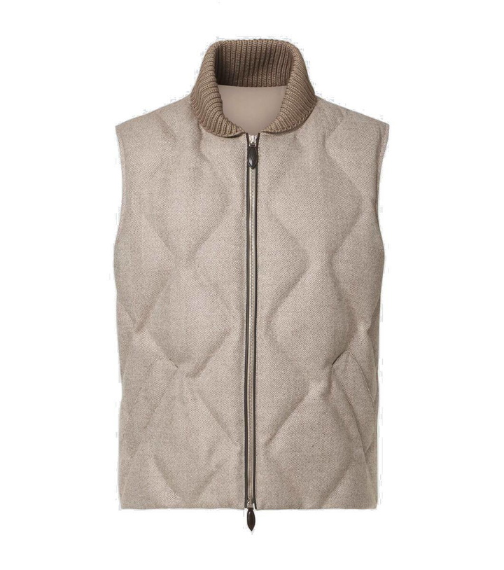 Photo: Berluti Herringbone wool puffer vest